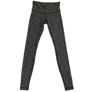 Lululemon Wunder Under Leggings Sz 4 Textured Black White